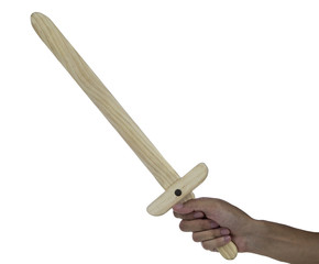 Hand holds sword
