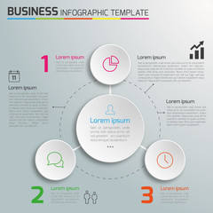 3-Step process infographics light vector background
