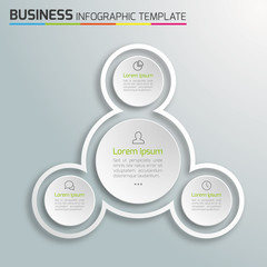 3-Step process infographics light vector background