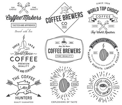 Coffee badges and labels black
