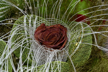 Dried rose bouquet.