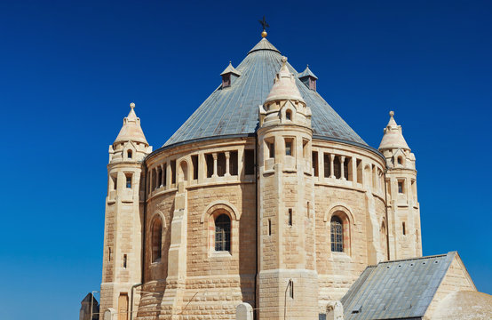 View of Church of Dormition on Mount Zion, Jerusalem