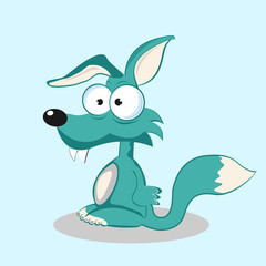 Stock funny fox with bulging eyes eps