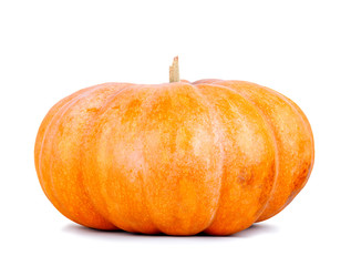 Big yellow pumpkin on a white isolated background