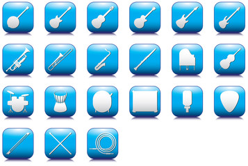 Instruments outlines icons set