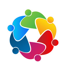 Teamwork success people logo vector