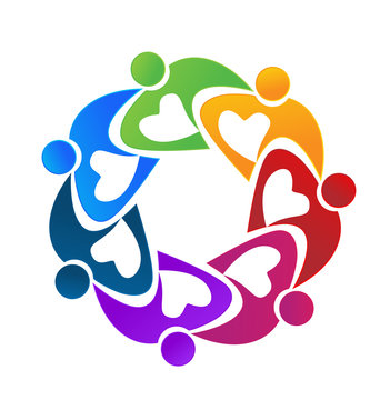 Teamwork caring people logo vector