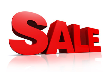 3D red text sale