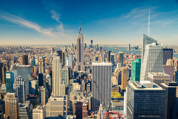 Naklejki  Widok z lotu ptaka na Manhattan