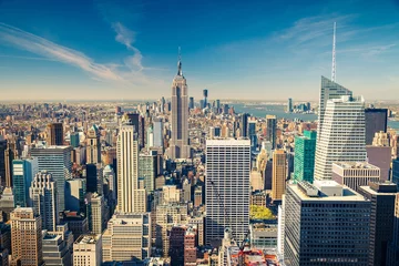 Fotobehang Luchtfoto van Manhattan © sborisov