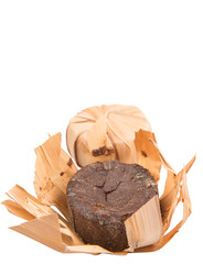 Palm sap sugar on a white background 