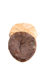 Palm sap sugar on a white background 