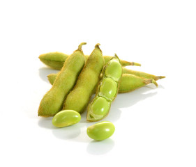 edamame nibbles, boiled green soy beans, japanese food