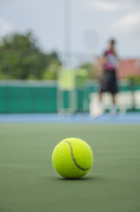 Tennis ball in court