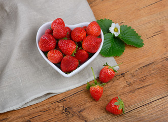 Strawberries in glass bowl
