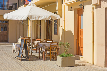colorful city of Chania, located in Crete, Greece.