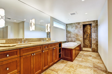 Fototapeta na wymiar Bathroom interior in luxury house