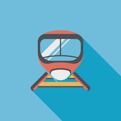 speed train flat icon with long shadow