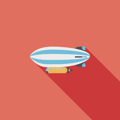 Airship flat icon with long shadow