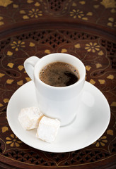 Cup of black turkish coffee