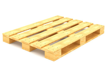 Shipping pallet isolated on white background