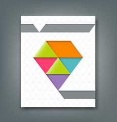 Cover report colorful origami paper triangle design