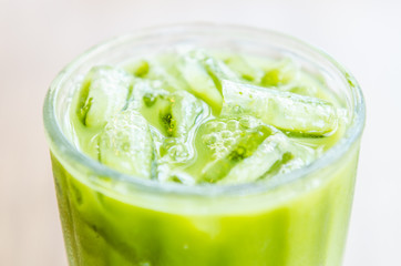 Iced green tea latte
