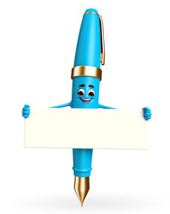 Pen Character with sign