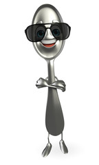 Spoon character with sun glasses