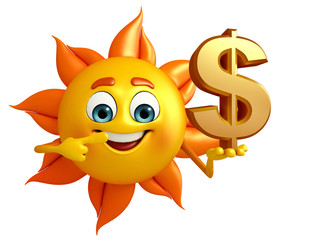Sun Character With dollar sign