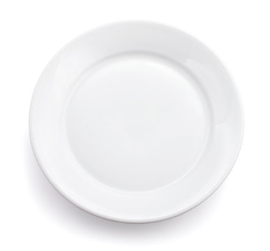 White plate isolated.