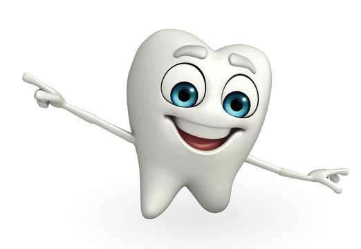 Teeth character is running