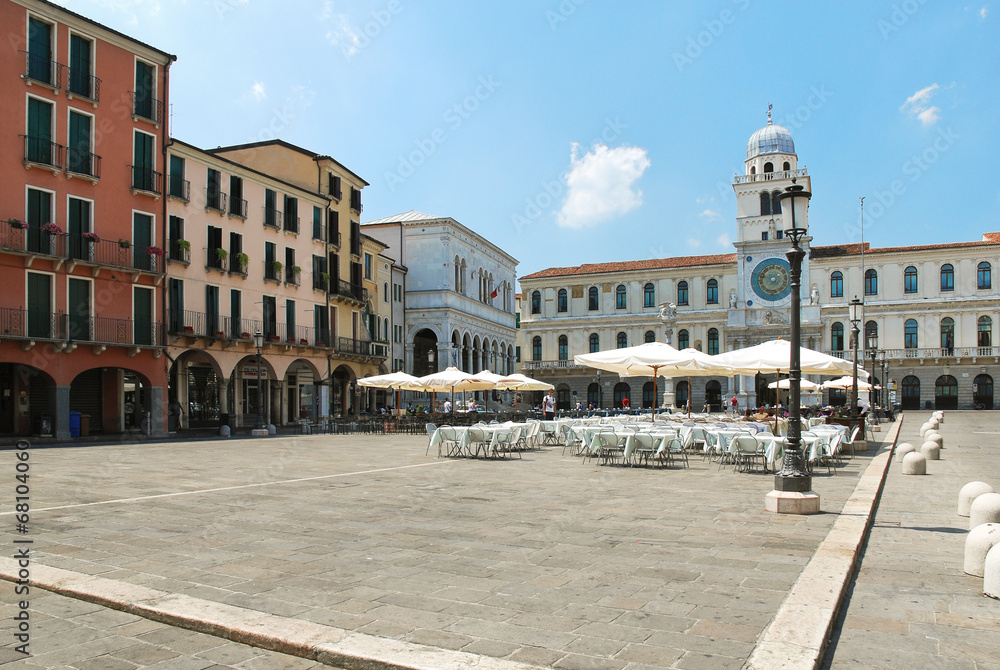 Wall mural street restaurant on piazza dei signori, padua