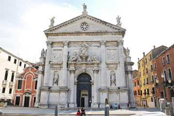 Naklejka premium Church of San Stae in Venice, Italy