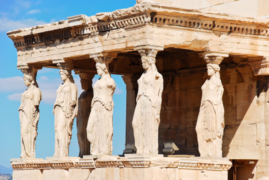 statues of Porch of the karyatides, Athens