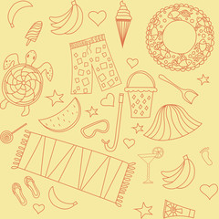 Seamless pattern with beach