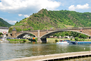 Fototapeta na wymiar Bridge on Moselle river, Germany