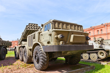 Soviet self-propelled rocket launcher system BM-27 Uragan