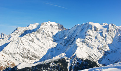 Fototapeta na wymiar MontBlanc mountain in Alps