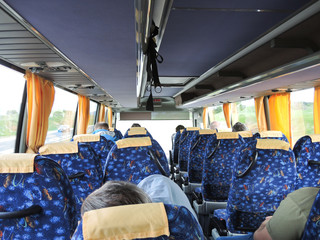 tourist during bus tour