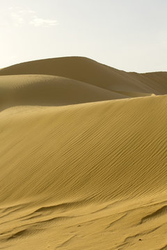 African desert sand dunes of sugar hot, landscape