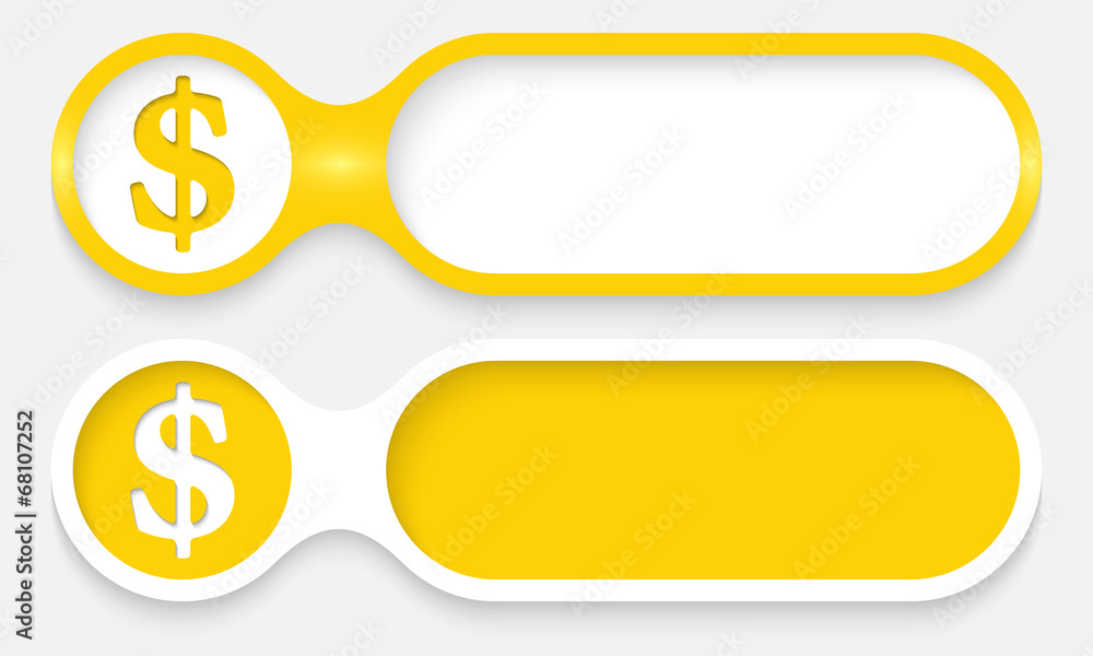 Poster two buttons for entering text with dollar symbol