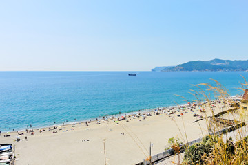 sand beach on Ligurian sea