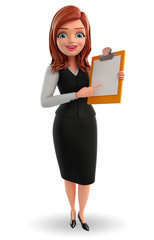 Young Business Woman with notepad