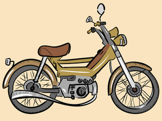 Old color moped