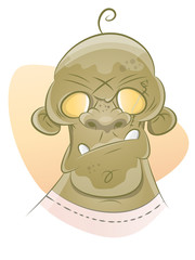 Naklejka premium zombie halloween horror kopf