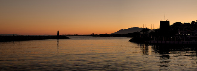 Fototapeta premium Puerto Banus in Marbella, Spain at night.