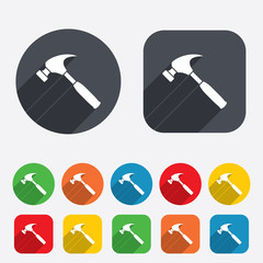 Hammer sign icon. Repair service symbol.