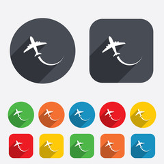 Airplane sign icon. Travel trip symbol.