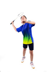 Fototapeta na wymiar badminton player in action